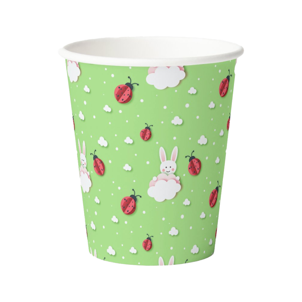 Easter Bunny & Ladybugs Pattern Cut-out Paper Paper Cups